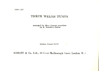 3 welsh Tunes for 3 recorders (SSS) Davies, Saunders, ed.