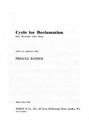 Cycle for Declamation fr Tenor oder Sopran solo