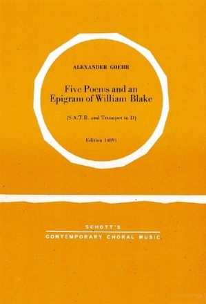 Five Poems and An Epigram of William Blake op. 17 fr gemischten Chor (SATB) mit Trompete in D Partitur