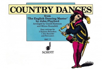 Country Dances for 2 soprano recorders, alto recorder and percussion score