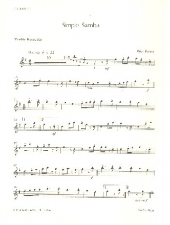 Simple Samba for 2 recorders (SS/SA) and piano treble recorder