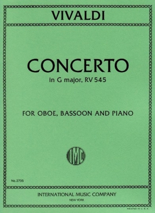Antonio Vivaldi, Concerto Sol F Xii N. 36 (Fuessl) Oboe, Horn and Piano