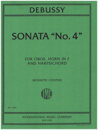 Sonata no.4 for oboe, horn and harpsichord score and parts