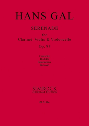 Serenade op.93 für Klarinette, Violine und Violoncello Studienpartitur