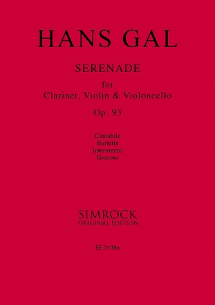 Serenade op.93 fr Klarinette, Violine und Violoncello Studienpartitur