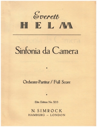 Sinfonia da Camera fr Orchester Partitur