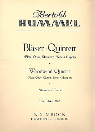 Quintett op.22 fr Flte, Oboe, Klarinette, Horn und Fagott Stimmen