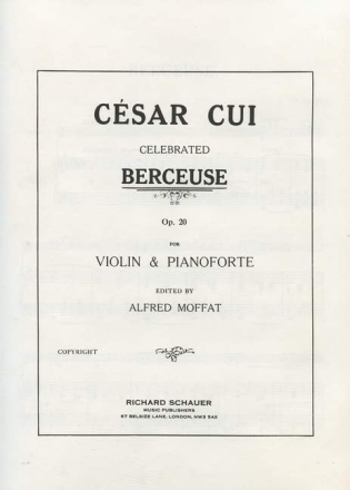 Berceuse op.20 fr Violine und Klavier