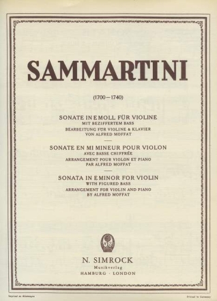 Sonate e-Moll fr Violine und Klavier