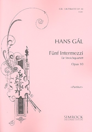 5 Intermezzi op.10 fr Streichquartett Partitur