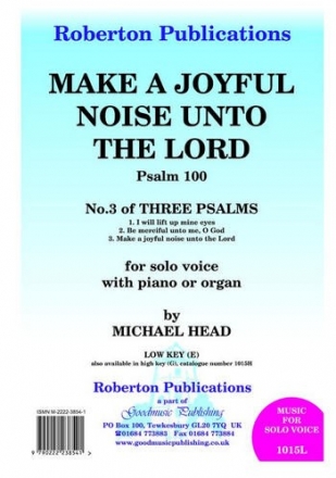 Make A joyful Noise unto the Lord for low voice and piano score