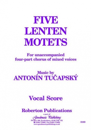 Five Lenten Motets for mixed chorus a cappella score (lat/en)