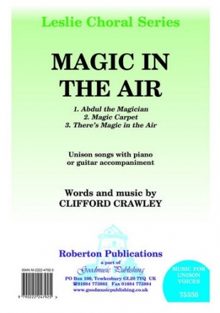 Magic in the Air for unison choir (voice) and piano or guitar accompaniment score