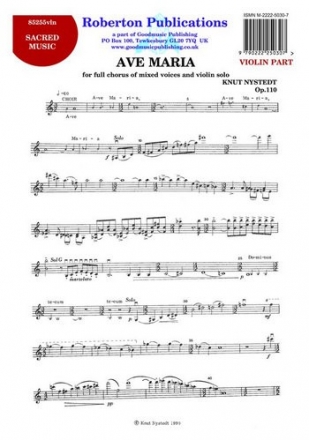 Ave Maria op.110 for mixed chorus and violin violin