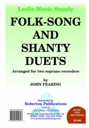 Folk-Song And Shanty Duets for 2 soprano recorders score