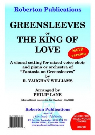Greensleeves or The King of Love for mixed choir and piano or orchestra vocal score