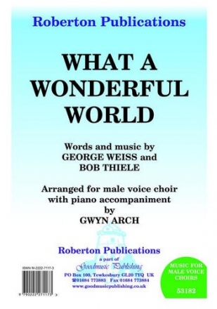 What a Wonderful World  for male chorus (TTBarB) and piano chorus score