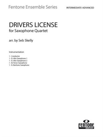 Drivers License for Saxophone Quartet [AATB] set