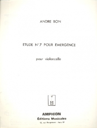 Etude no.7 pour emergence pour violon