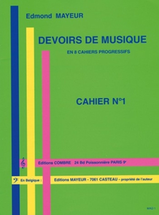 MAYEUR Edmond Devoirs de musique cahier 1 formation musicale Partition