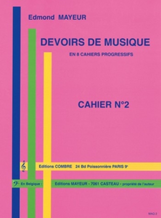 MAYEUR Edmond Devoirs de musique cahier 2 formation musicale Partition