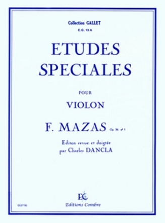MAZAS Jacques-Fereol Etudes spciales Op.36 n1 violon Partition