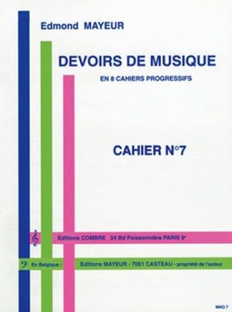 MAYEUR Edmond Devoirs de musique cahier 7 formation musicale Partition