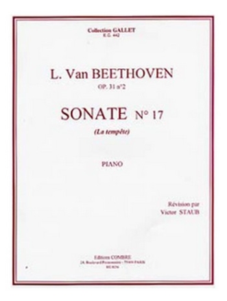 BEETHOVEN Ludwig van Sonate n17 Op.31 n2 La Tempte piano Partition