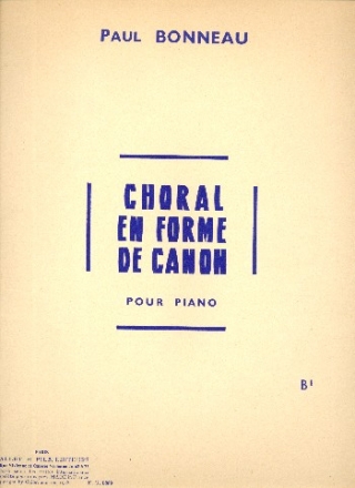 Choral en forme de canon pour piano