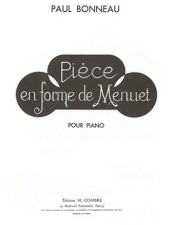 Pice en forme de menuet pour piano