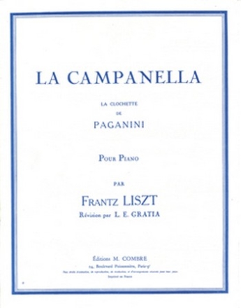 LISZT Franz La Campanella piano Partition
