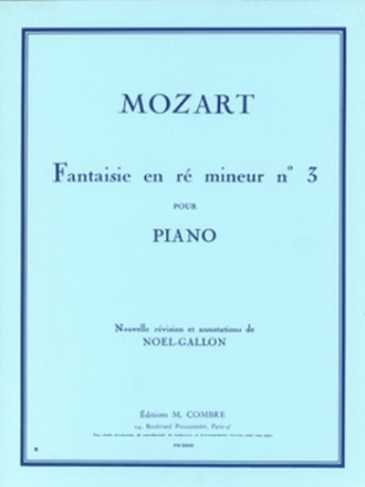 MOZART Wolfgang Amadeus Fantaisie n3 en r mineur piano Partition