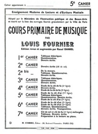 FOURNIER Louis Cours primaire de musique cahier 5 formation musicale Partition