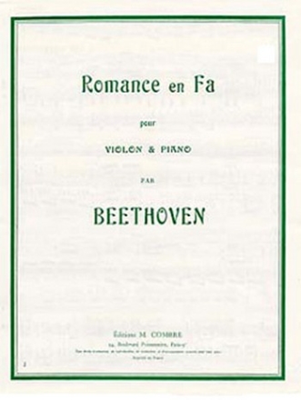 BEETHOVEN Ludwig van Romance en fa Op.50 violon et piano Partition