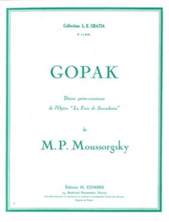 MOUSSORGSKY Modeste Gopak extr. de La Foire de Sorotchintsky piano Partition