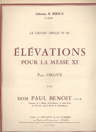 Elvations pour la messe XI pour orgue