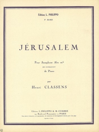 CLASSENS Henri Jrusalem saxophone et piano Partition