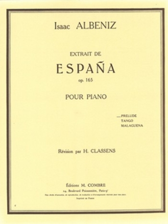 ALBENIZ Isaac Espana Op.165 Prlude piano Partition