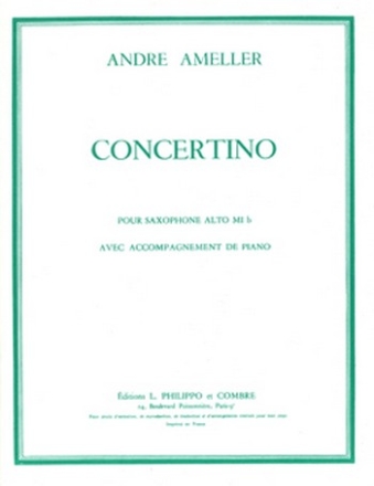 Concertino pour saxophone alto op.125 pour saxophone alto et piano