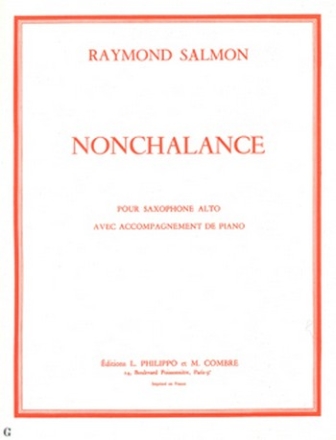 SALMON Raymond Nonchalance saxophone et piano Partition