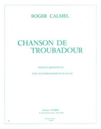 Chanson de Troubadour pour clarinette et piano