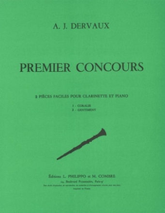 DERVAUX Andr-Jean Premier concours (Coralie - Gentiment) clarinette et piano Partition