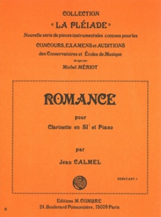 CALMEL Jean Romance clarinette et piano Partition