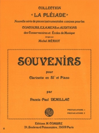 DEMILLAC Francis-Paul Souvenirs clarinette et piano Partition