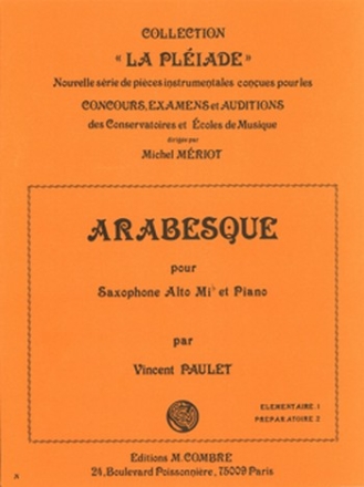 PAULET Vincent Arabesque saxophone et piano Partition