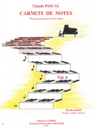 PASCAL Claude Carnets de notes Vol.4 piano Partition