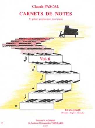 PASCAL Claude Carnets de notes Vol.6 piano Partition