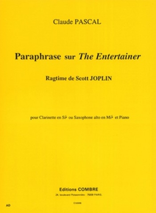 PASCAL Claude Paraphrase sur the Entertainer de S. Joplin clarinette ou saxophone alto et piano Partition