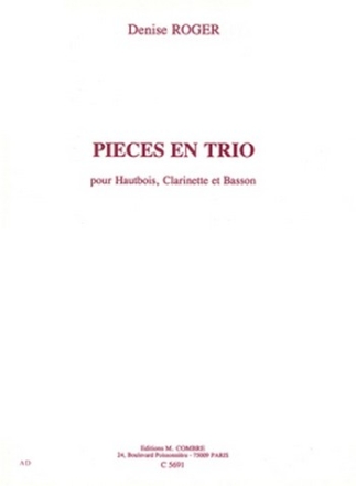 ROGER Denise Pices en trio hautbois, clarinette et basson Partition