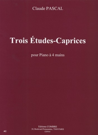 PASCAL Claude Etudes-caprices (3) piano  4 mains Partition